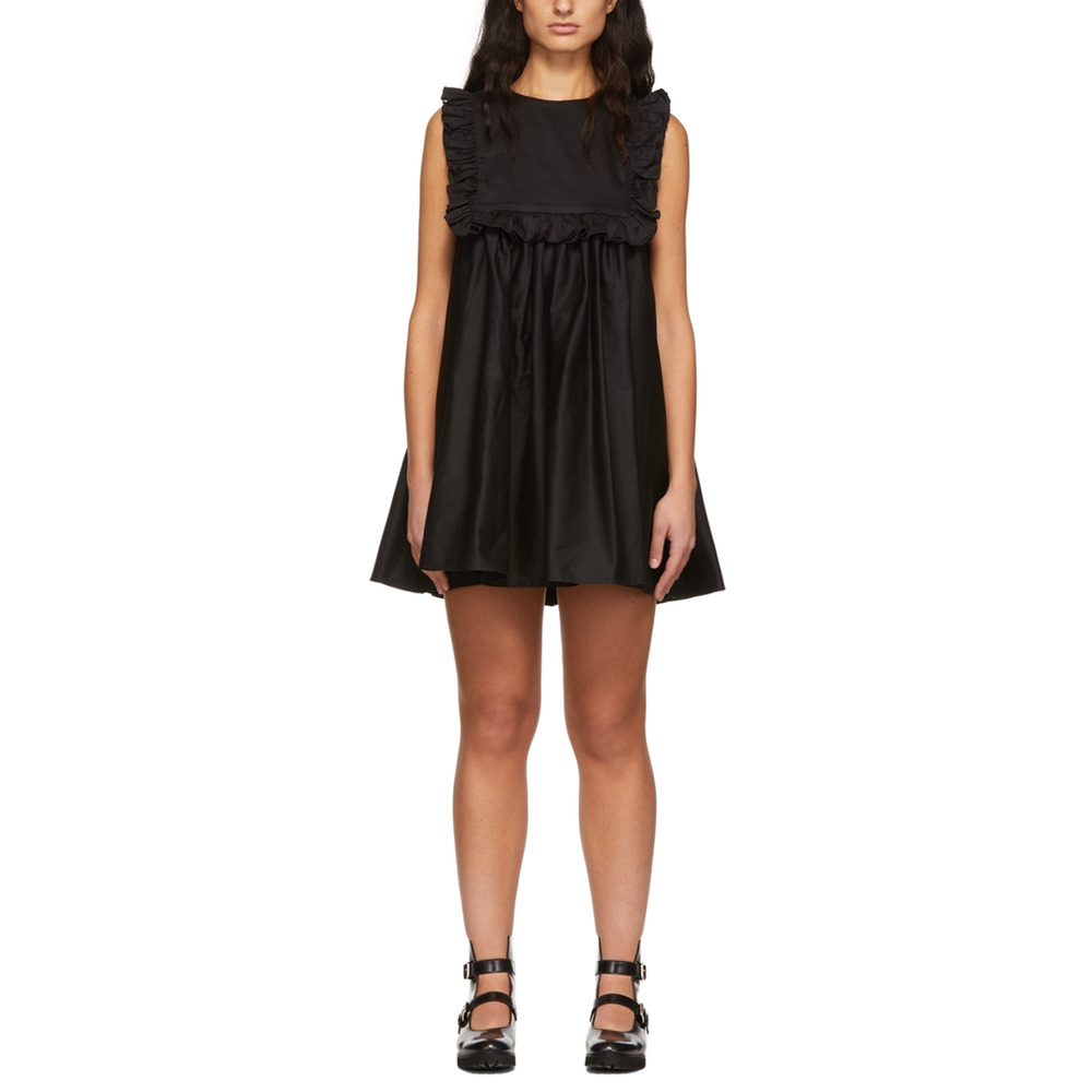 Ssense 'Kika Vargas Ssense' Exclusive Madeline Black Cut Out Mini Dress Size XS